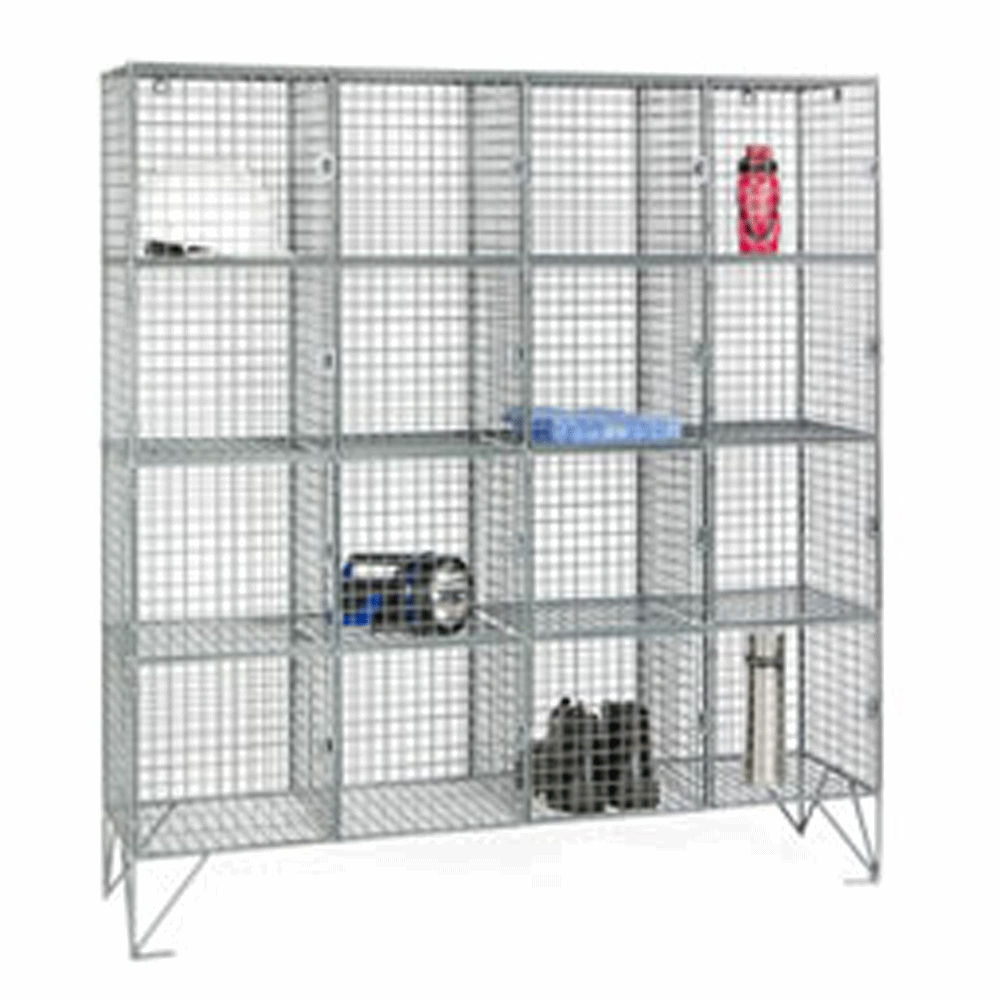 Wire Mesh Locker 16 Compartment With or Without doors