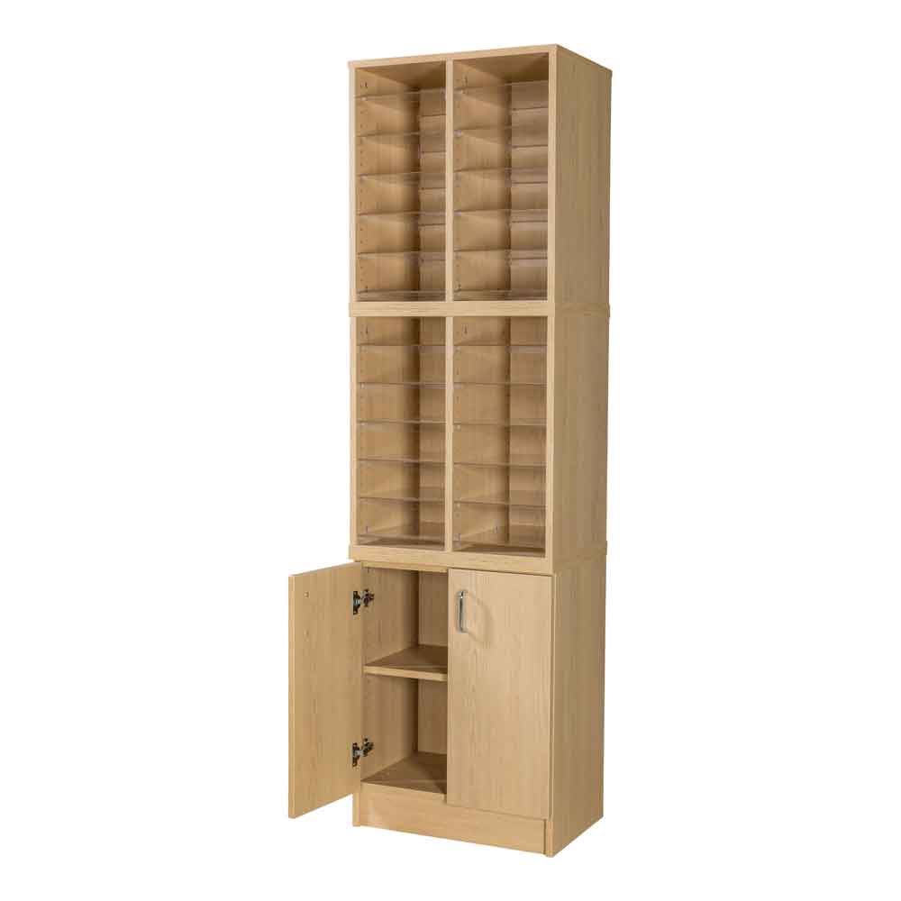 Pigeonhole Unit 24 Spaces with Cupboard 1930H x 558W x 375D