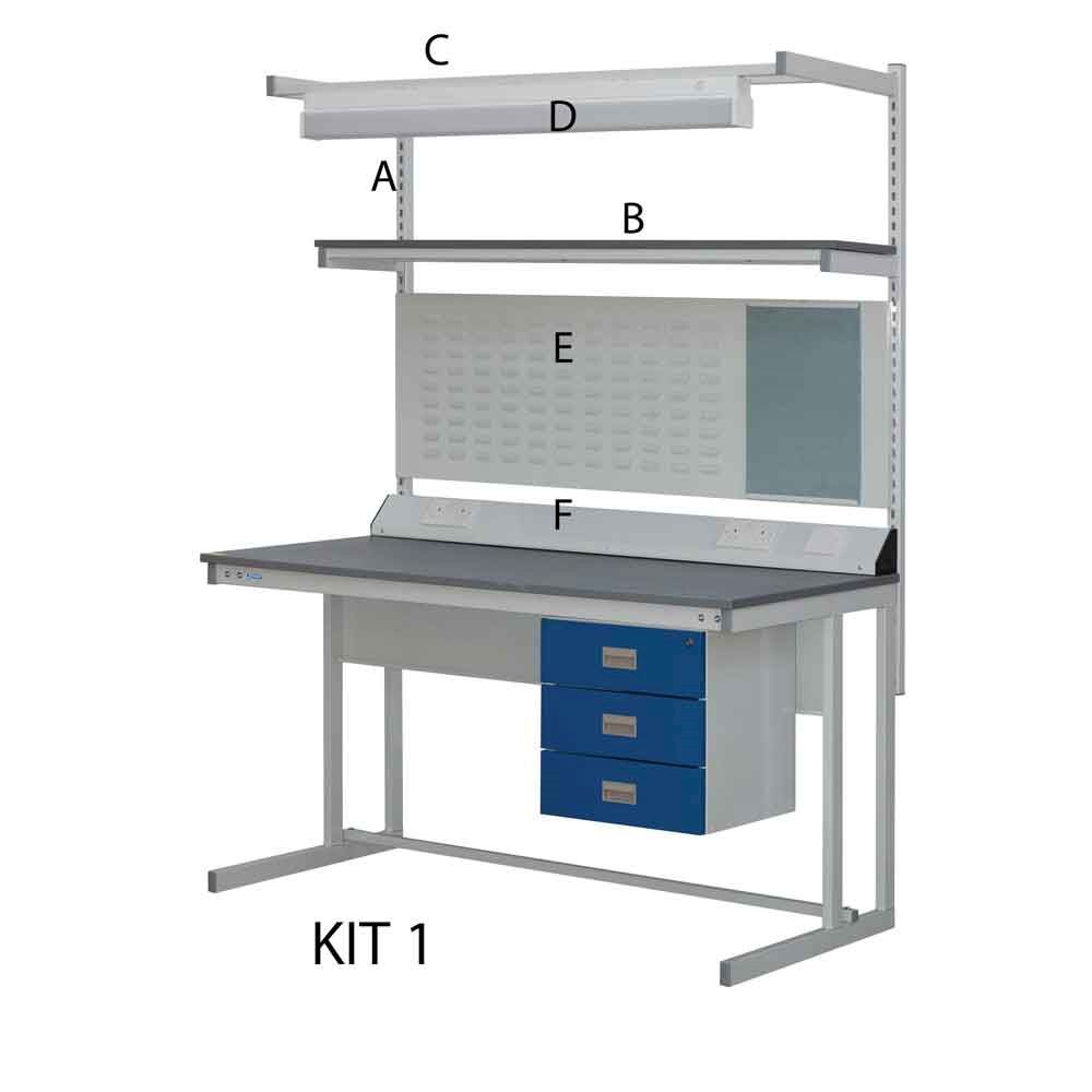 Cantilever Workbench Kit 1 with Triple Drawer Unit