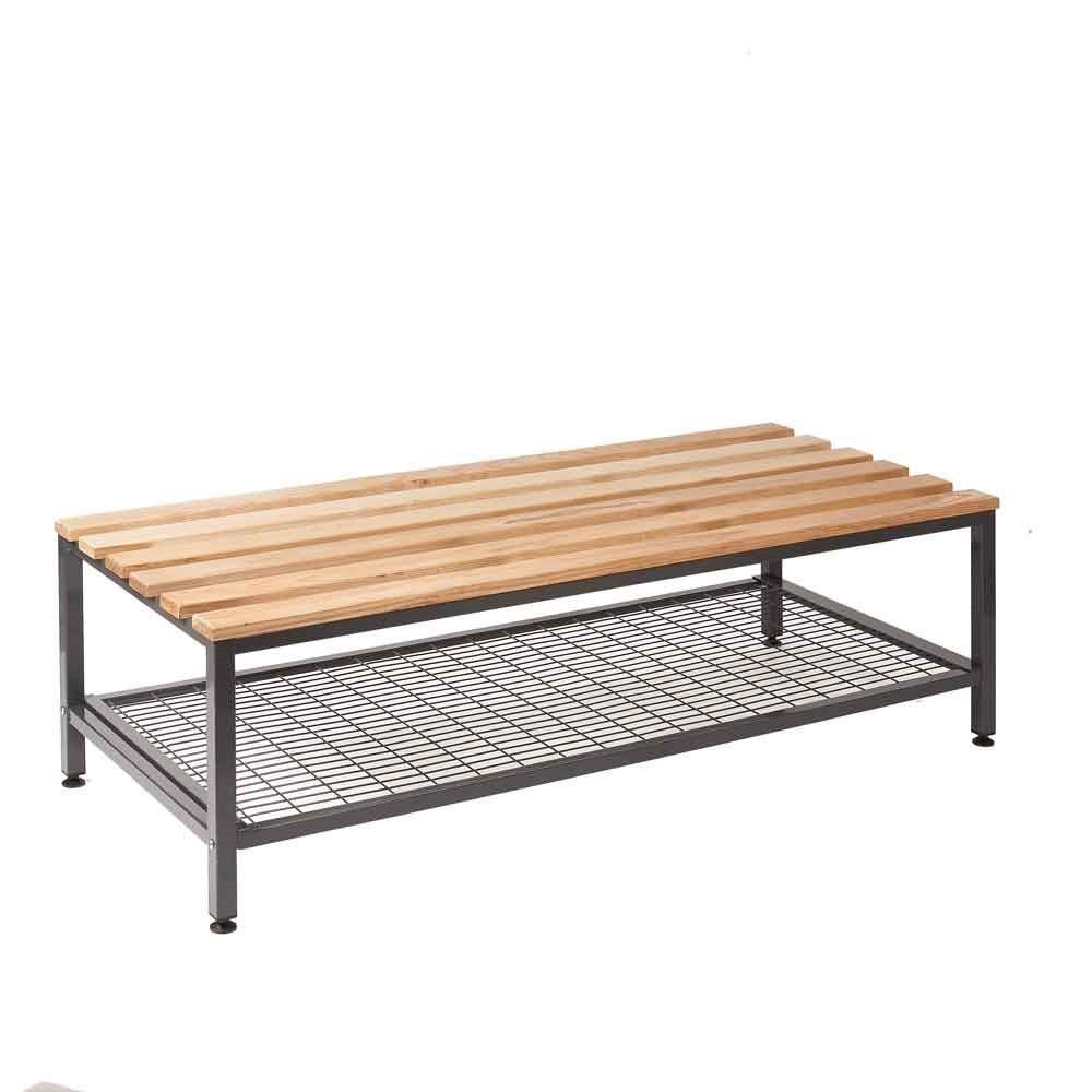 Oak Double Depth Bench Seat with Mesh Tray 1500W