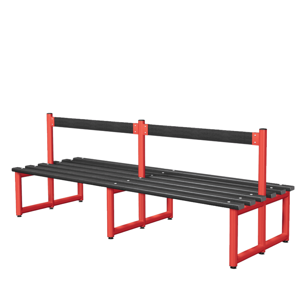 Double Sided Bench Seat with Backrest - Polymer Slats