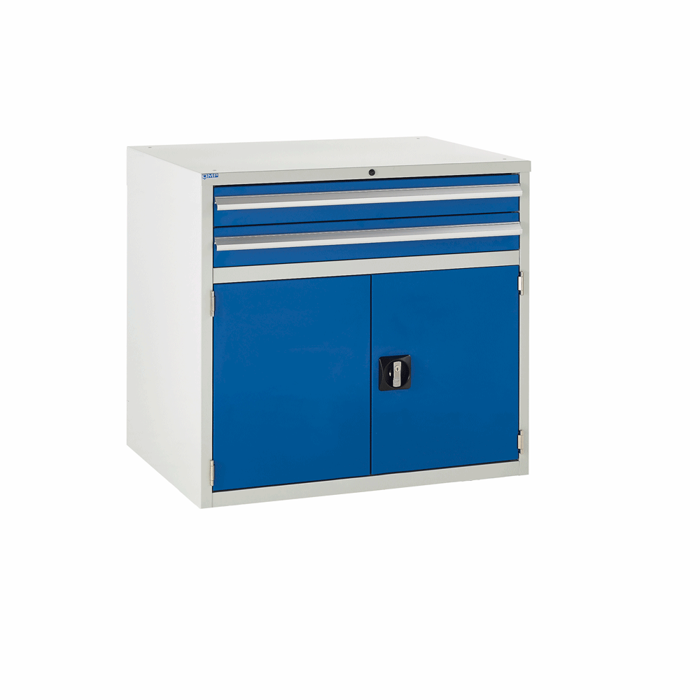 Euroslide Industrial Cabinet 825H X 900W 2 Drawers & Cupboard