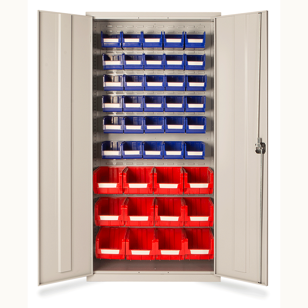 Small Part Bin Cabinet with 42 Bins - 1830H x 915W x 457D By Elite