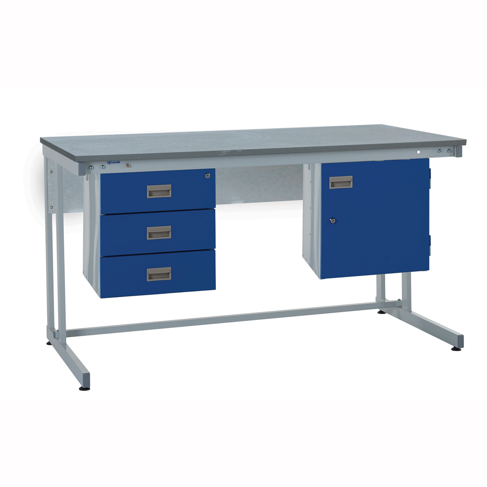 Cantilever ESD Workbench Kit B - Triple Drawer & Cupboard