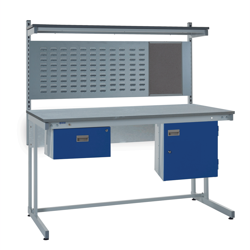 Cantilever ESD Workbench Kit C - Drawers & Louvered Panel