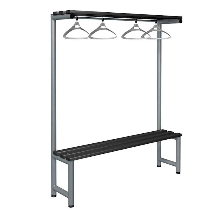 Single Sided Cloakroom Bench with Hangers