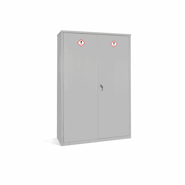 Full Height Extra Wide Grey COSHH Cabinet By Elite 1830H x 1220W x 457D 