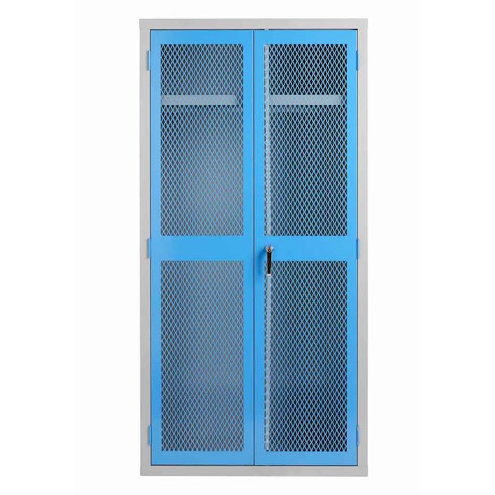 PPE Cabinet with Mesh Door & Full Width Rail 1830H x 915W x 459D