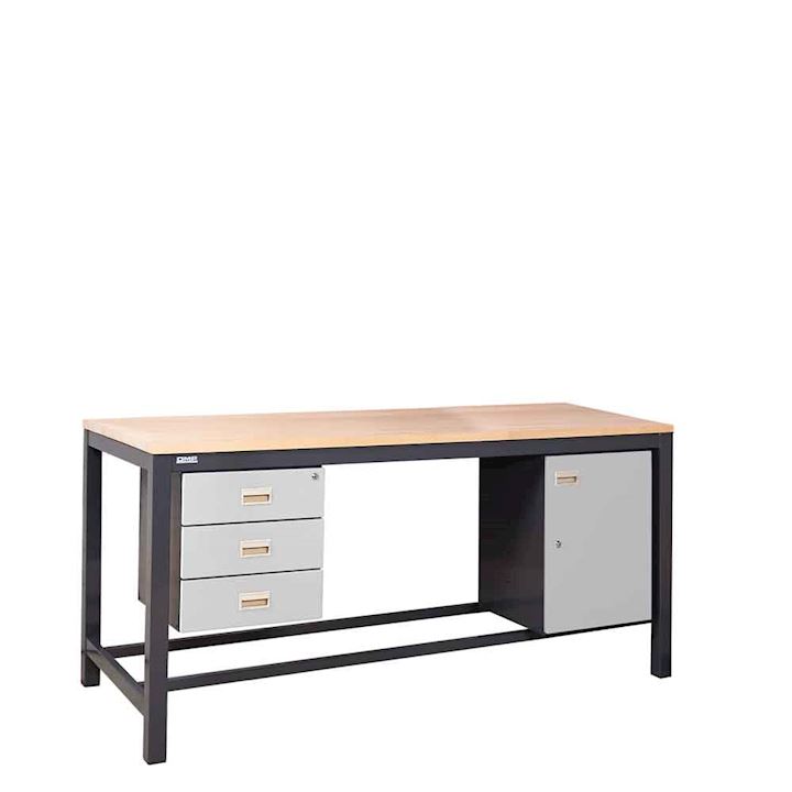 Heavy Duty Workbench with undercounter 3 drawer and cupboard units