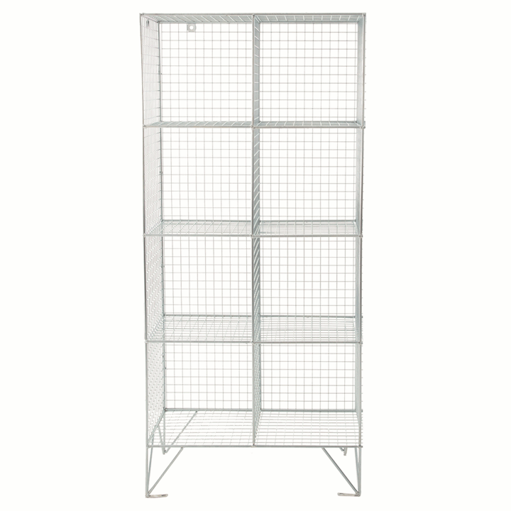 Wire Mesh Locker 8 Compartments With or Without Doors 