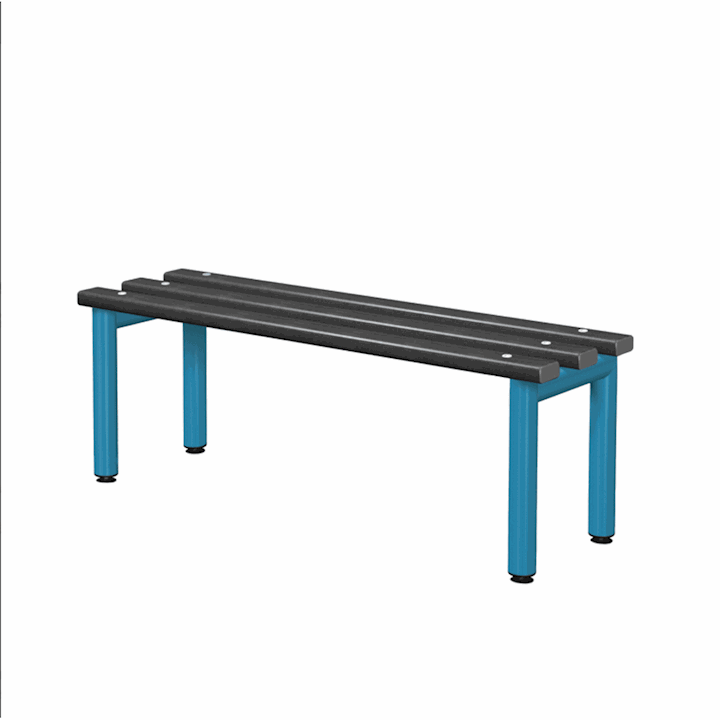 Black Polymer Slatted Benches 305mm deep
