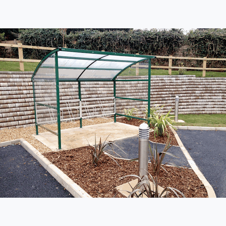 Premier Cycle Shelter - Clear Perspex Sides - 3m wide