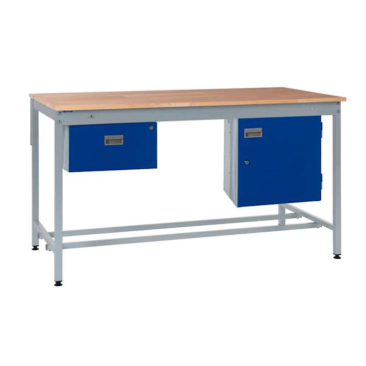 Square Tube Workbench by QMP 250kg UDL Beech 840H x 750D Kit A