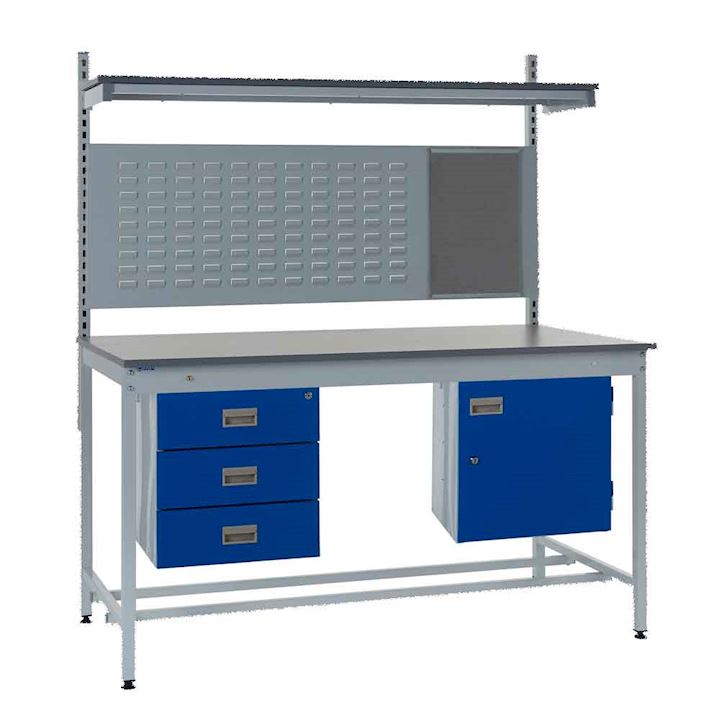 Square Tube Workbench by QMP 250kg UDL Laminate 1600H x 750D Kit D