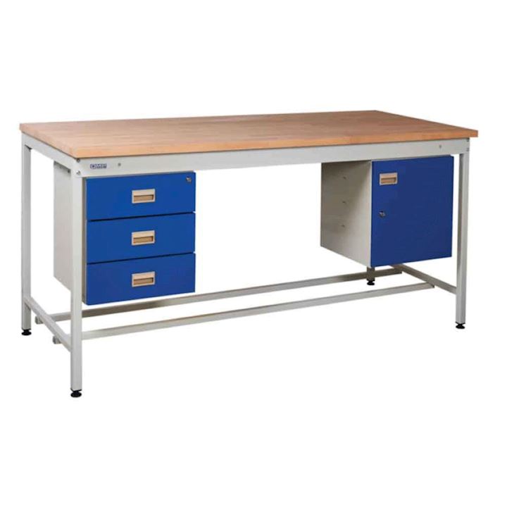 Square Tube Workbench by QMP 250kg UDL Beech 840H - Kit B