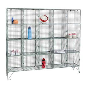 Wire Mesh Locker 20 Compartments - With or Without Doors