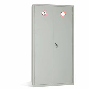 Grey Full Height COSHH Storage Cabinet By Elite 1830H x 915W x 457D